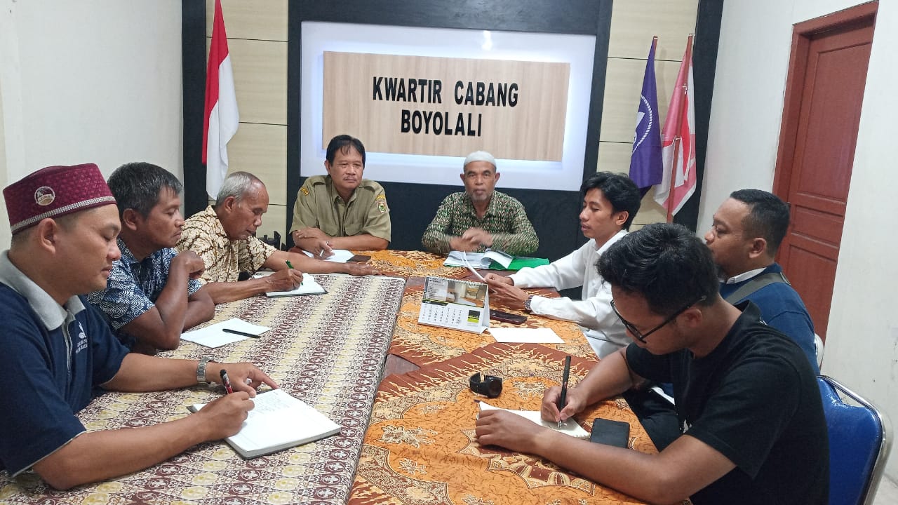 Jajaran Pengurus Kwarcab Boyolali rapat terbatas persiapan Karya bakti lebaran 2024, Selasa (19/3/2024).